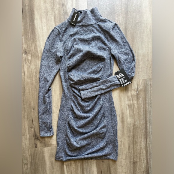 Express Dresses & Skirts - Express Mock Neck Grey Dress XS